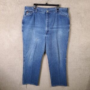 Vintage Wrangler Jeans Womens 42 Blue Denim‎ Western Mom Straight Embroidered